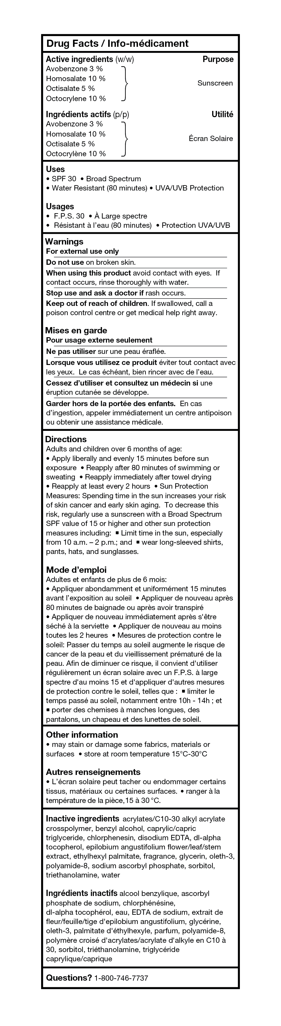 Drug Facts Table